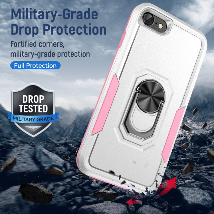 For iPhone SE 2022 / SE 2020 / 8 / 7 Pioneer Armor Heavy Duty PC + TPU Holder Phone Case(White) - free shipping - PMC TechLife - Order now!