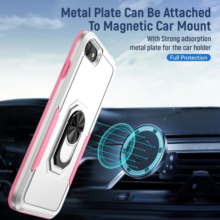 For iPhone SE 2022 / SE 2020 / 8 / 7 Pioneer Armor Heavy Duty PC + TPU Holder Phone Case(White) - free shipping - PMC TechLife - Order now!