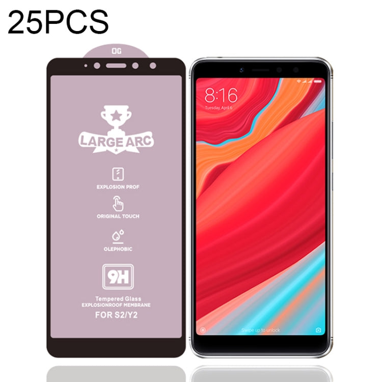 25 PCS 9H HD Large Arc High Alumina Full Screen Tempered Glass Film for Xiaomi Redmi S2 / Y2 -  by PMC TechLife | Online Shopping South Africa | PMC TechLife