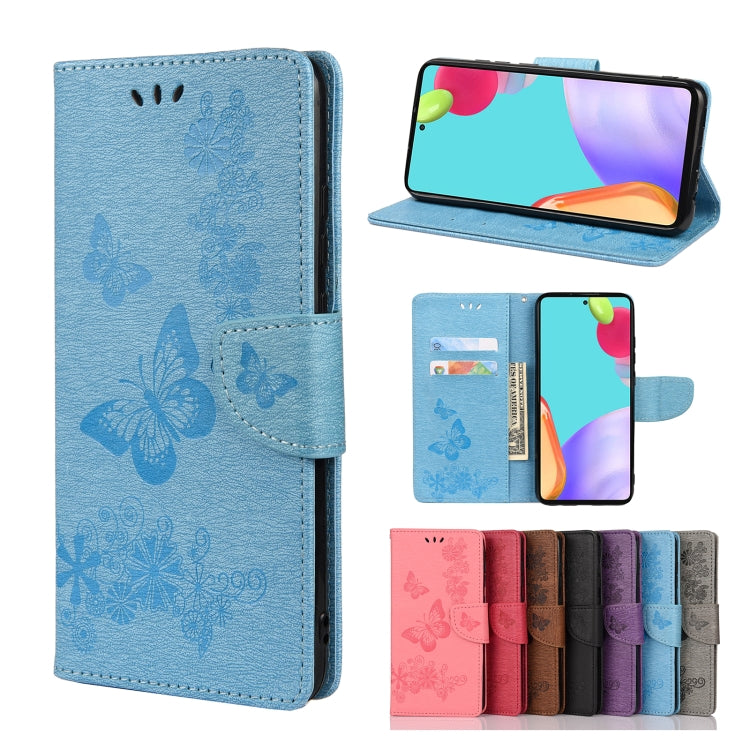 For Samsung Galaxy A23 5G Butterfly Embossed Horizontal Flip Leather Phone Case with Card Slot & Holder(Blue) - free shipping - PMC TechLife - Order now!