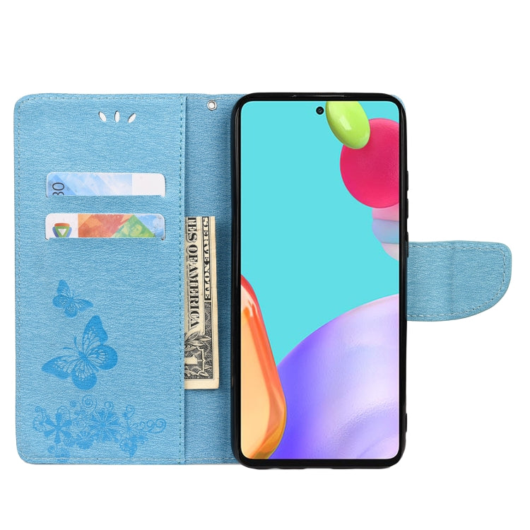 For Samsung Galaxy A23 5G Butterfly Embossed Horizontal Flip Leather Phone Case with Card Slot & Holder(Blue) - free shipping - PMC TechLife - Order now!