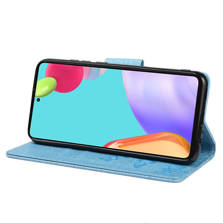 For Samsung Galaxy A23 5G Butterfly Embossed Horizontal Flip Leather Phone Case with Card Slot & Holder(Blue) - free shipping - PMC TechLife - Order now!