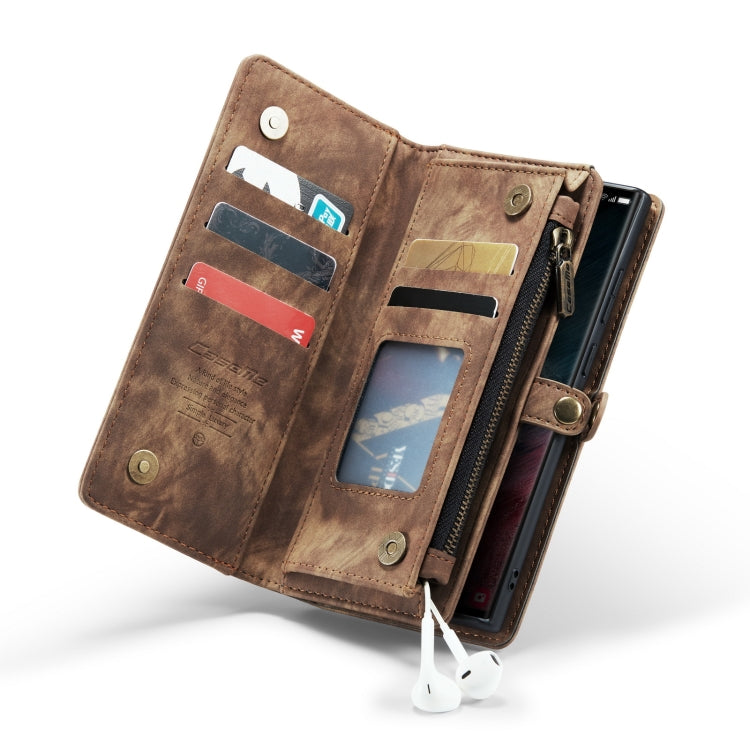 For Samsung Galaxy S22 Ultra 5G CaseMe-008 Detachable Multifunctional Horizontal Flip Leather Case(Brown) - Galaxy S22 Ultra 5G Cases by CaseMe | Online Shopping South Africa | PMC TechLife | Buy Now Pay Later Mobicred