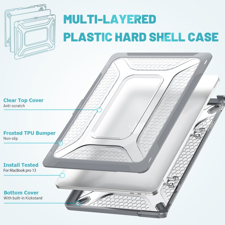 PC + TPU Honeycomb Laptop Protective Case For MacBook Pro 13.3 inch A2338 / A2289 / A2251 (2020)(Star Gray) - MacBook Pro Cases by PMC TechLife | Online Shopping South Africa | PMC TechLife