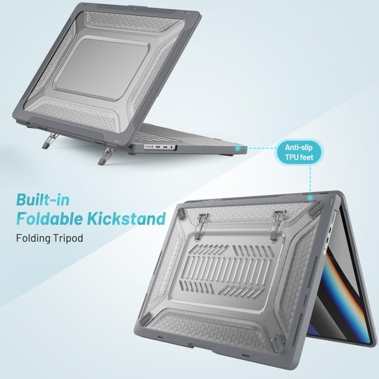 PC + TPU Honeycomb Laptop Protective Case For MacBook Pro 16.2 inch A2485 2021(Star Gray) - MacBook Pro Cases by PMC TechLife | Online Shopping South Africa | PMC TechLife