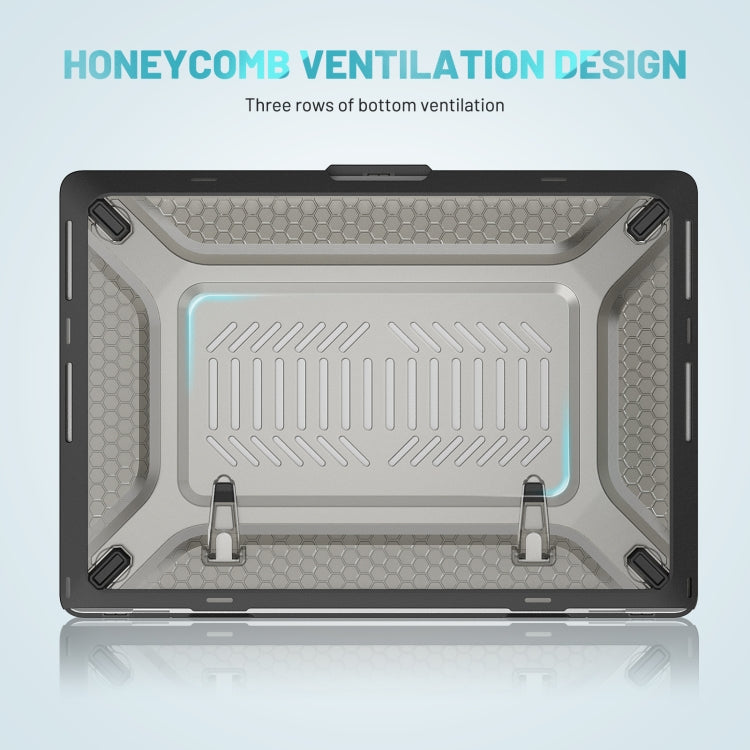 PC + TPU Honeycomb Laptop Protective Case For MacBook Pro 16.2 inch A2485 2021(Cool Black) - MacBook Pro Cases by PMC TechLife | Online Shopping South Africa | PMC TechLife