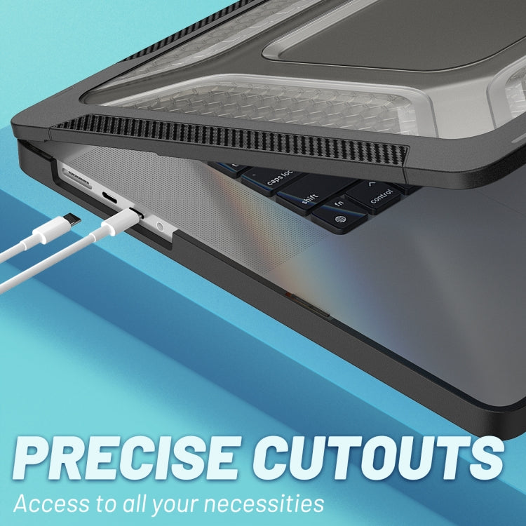 PC + TPU Honeycomb Laptop Protective Case For MacBook Pro 16.2 inch A2485 2021(Cool Black) - MacBook Pro Cases by PMC TechLife | Online Shopping South Africa | PMC TechLife