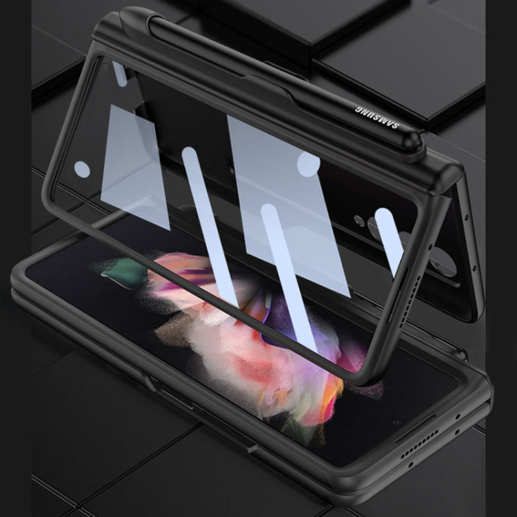 For Samsung Galaxy Z Fold3 5G GKK Integrated Magnetic Full Coverage Phone Flip Case with Pen Slot(Dark Night Green) - Galaxy Phone Cases by GKK | Online Shopping South Africa | PMC TechLife | Buy Now Pay Later Mobicred