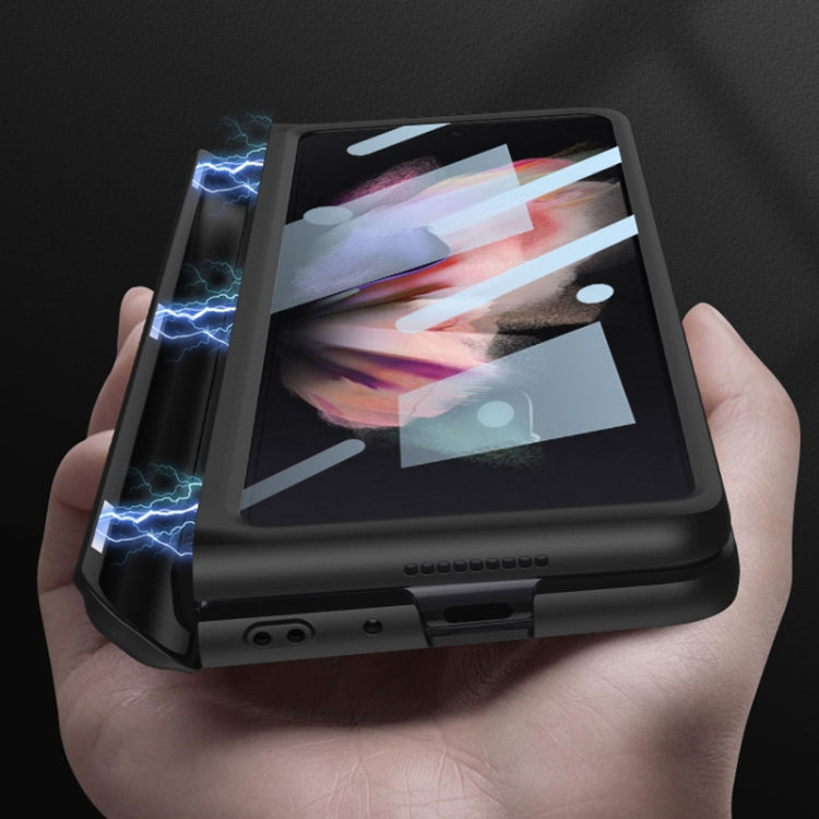 For Samsung Galaxy Z Fold3 5G GKK Integrated Magnetic Full Coverage Phone Flip Case with Pen Slot(Black) - Galaxy Phone Cases by GKK | Online Shopping South Africa | PMC TechLife | Buy Now Pay Later Mobicred