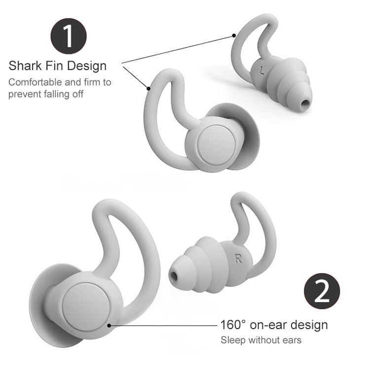 iMeBoBo A1 Shark Fin Version Nano Silicone Sleeping Noise Reduction Earplugs, Style:Three Layer(Black) - Anti-dust & Ear Caps by PMC TechLife | Online Shopping South Africa | PMC TechLife