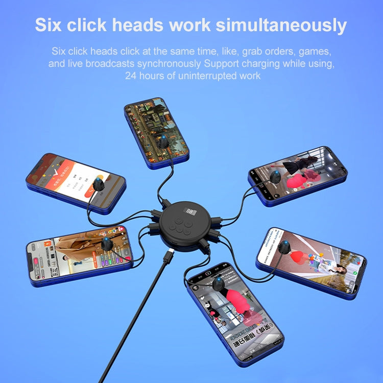 G30 Universal Digital Display Like Device Mobile Phone Automatic Screen Clicker, Style:One Machine with Six Head(Black) - free shipping - PMC TechLife - Order now!