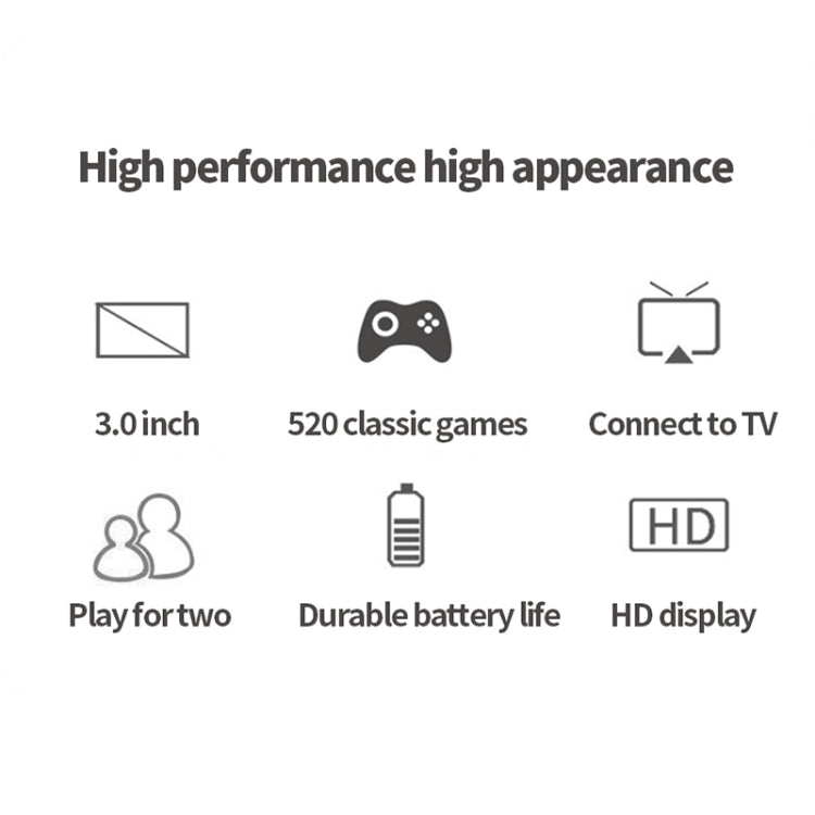 S8 3.0 inch Screen Classic Handheld Game Console Built-in 520 Games(Army Green) - Pocket Console by PMC TechLife | Online Shopping South Africa | PMC TechLife | Buy Now Pay Later Mobicred