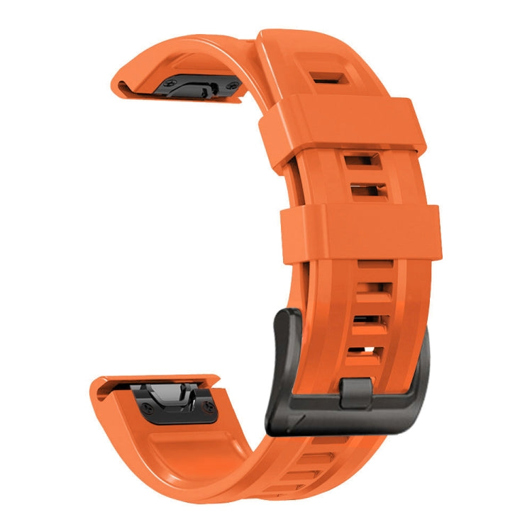 Compatible with Garmin Fenix 7X / 6X / 5X 26mm Black Buckle Silicone Watch Band(Orange) - Watch Bands by PMC TechLife | Online Shopping South Africa | PMC TechLife | Buy Now Pay Later Mobicred