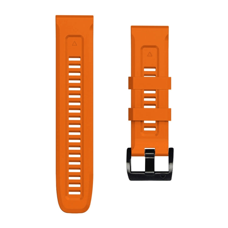 Compatible with Garmin Fenix 7X / 6X / 5X 26mm Black Buckle Silicone Watch Band(Orange) - Watch Bands by PMC TechLife | Online Shopping South Africa | PMC TechLife | Buy Now Pay Later Mobicred