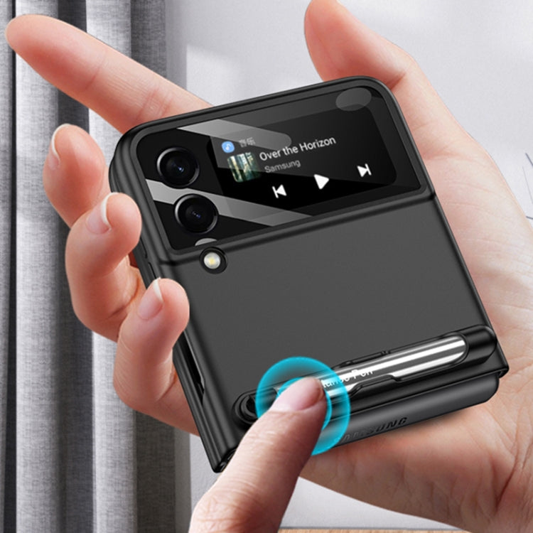 For Samsung Galaxy Z Flip3 5G GKK Integrated Ultra-thin Full Coverage Phone Flip Case with Pen(Silver) - free shipping - PMC TechLife - Order now!
