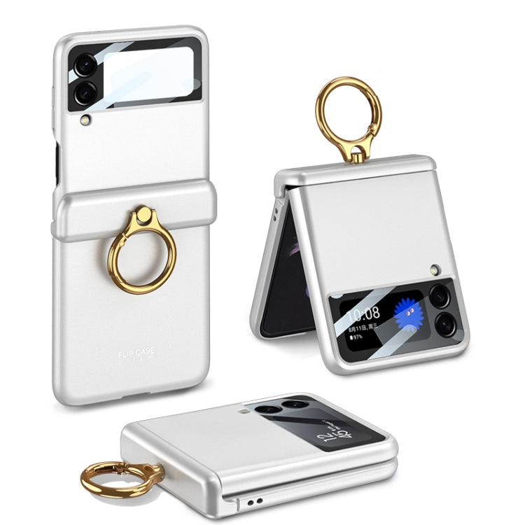 For Samsung Galaxy Z Flip3 5G GKK Magnetic Hinged Flip Case with Ring Holder(Silver) - free shipping - PMC TechLife - Order now!