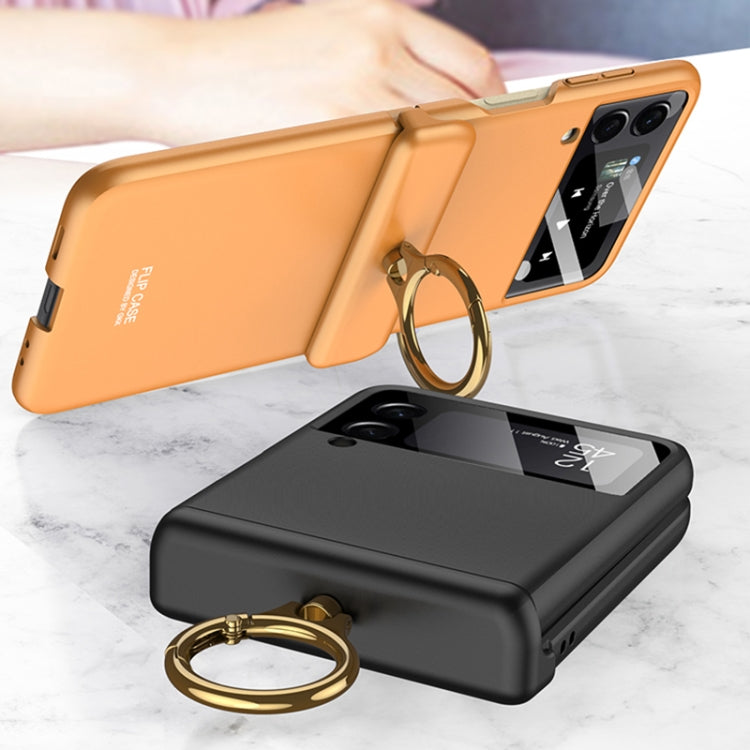 For Samsung Galaxy Z Flip3 5G GKK Magnetic Hinged Flip Case with Ring Holder(Orange) - free shipping - PMC TechLife - Order now!