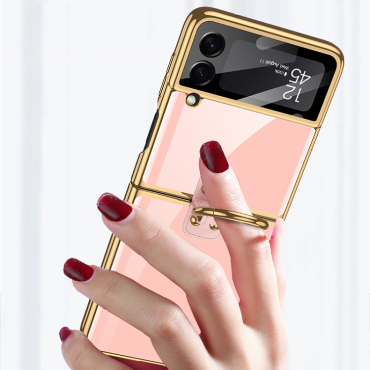 For Samsung Galaxy Z Flip3 5G GKK Integrated Solid Color Plating Phone Case with Ring Holder(Cosmetic Pink) - free shipping - PMC TechLife - Order now!