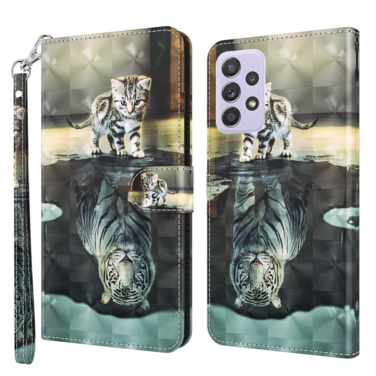 For Samsung Galaxy A13 4G 3D Painting Pattern TPU + PU Leather Phone Case(Cat Tiger) - free shipping - PMC TechLife - Order now!