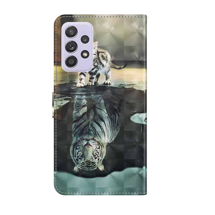 For Samsung Galaxy A13 4G 3D Painting Pattern TPU + PU Leather Phone Case(Cat Tiger) - free shipping - PMC TechLife - Order now!