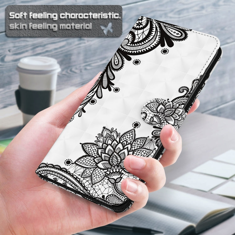 For Samsung Galaxy A13 4G 3D Painting Pattern TPU + PU Leather Phone Case(Diagonal Black Flower) - free shipping - PMC TechLife - Order now!