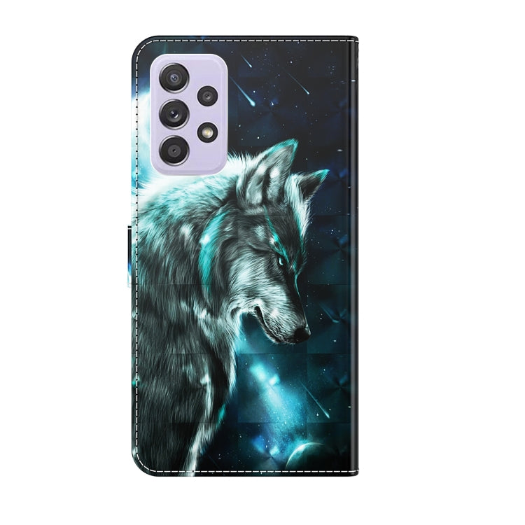 For Samsung Galaxy A52 5G / A52s 5G 3D Painting Pattern TPU + PU Leather Phone Case(Wolf) - free shipping - PMC TechLife - Order now!