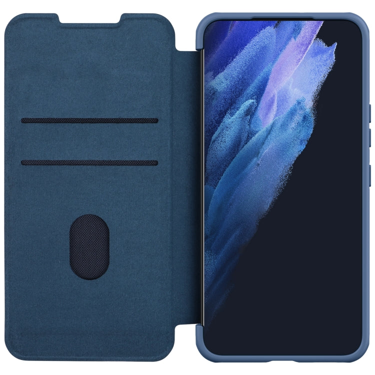 For Samsung Galaxy S22+ 5G NILLKIN QIN Series Pro Sliding Camera Cover Design Leather Phone Case(Blue) - free shipping - PMC TechLife - Order now!