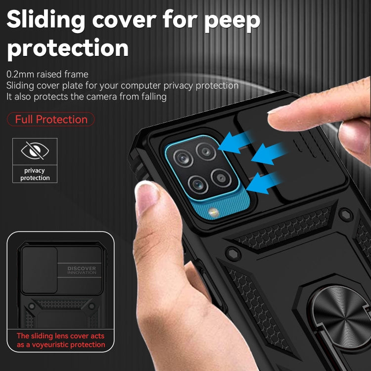 For Samsung Galaxy A12 Sliding Camshield Holder Phone Case(Black) - free shipping - PMC TechLife - Order now!