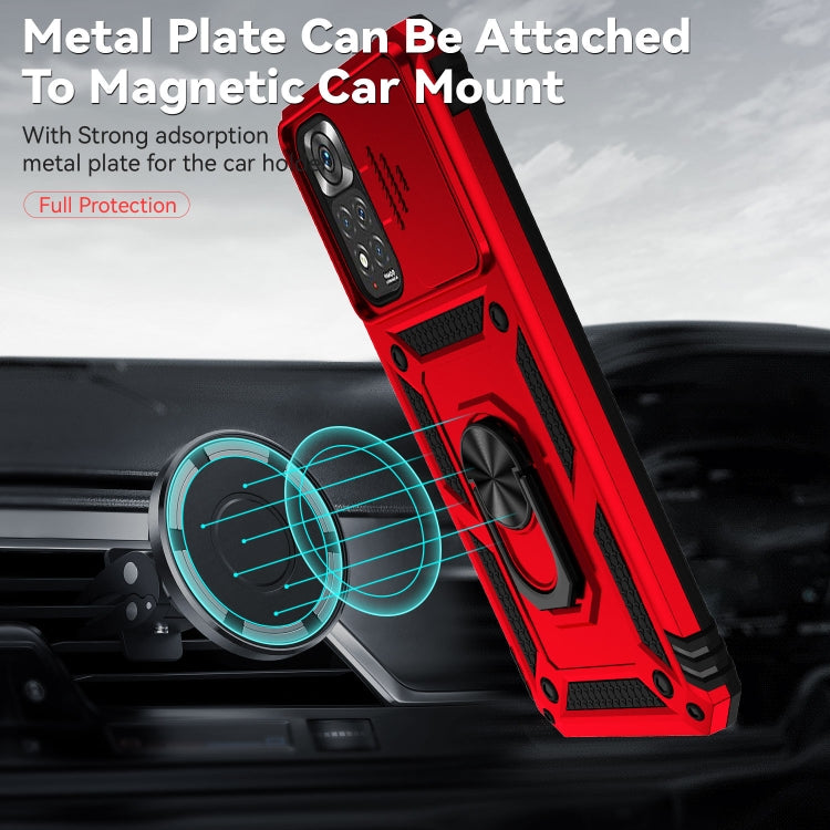 For Xiaomi Redmi Note 11 Global Sliding Camshield Holder Phone Case(Red) - free shipping - PMC TechLife - Order now!