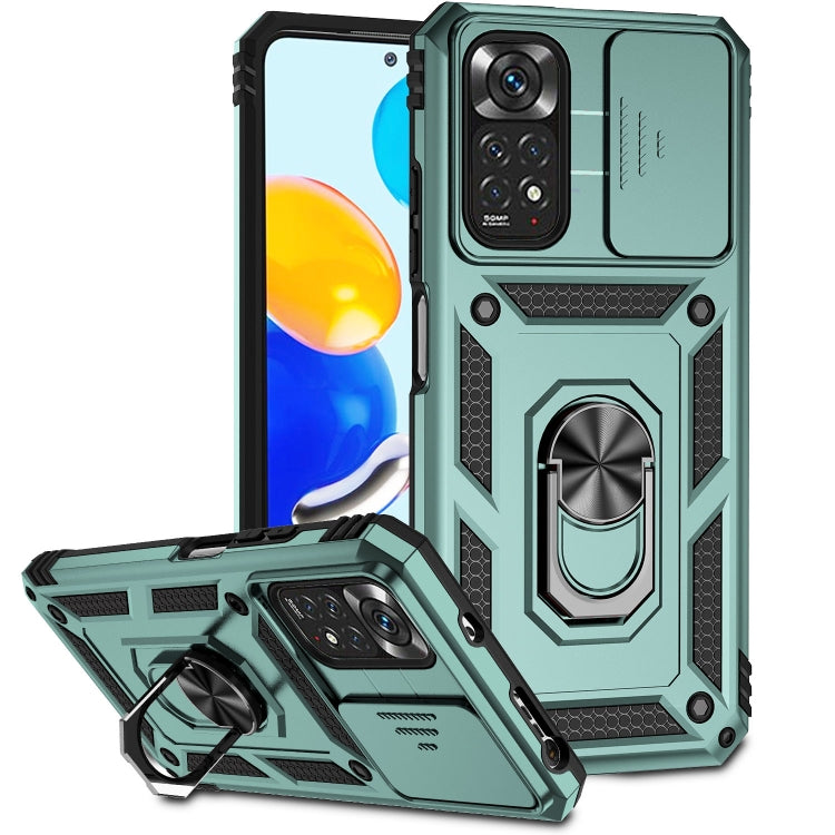 For Xiaomi Redmi Note 11 Global Sliding Camshield Holder Phone Case(Dark Green) - free shipping - PMC TechLife - Order now!