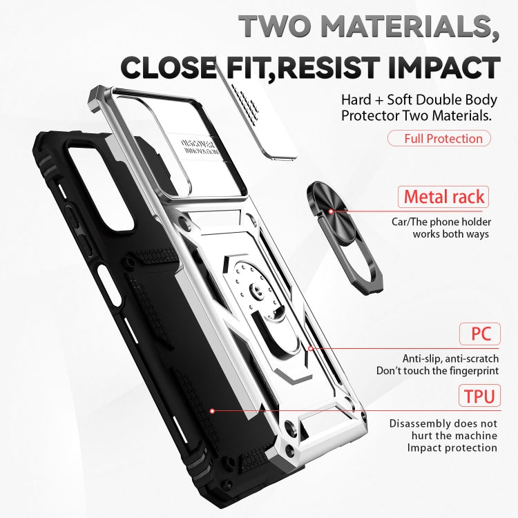 For Xiaomi Redmi Note 11 Global Sliding Camshield Holder Phone Case(Silver) - free shipping - PMC TechLife - Order now!
