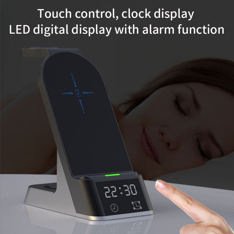 H36 6 in 1 15W Alarm Clock Digital Display Magsafe Magnetic Wireless Charger for Mobile Phones / AirPods / iWatch -  by PMC TechLife | Online Shopping South Africa | PMC TechLife