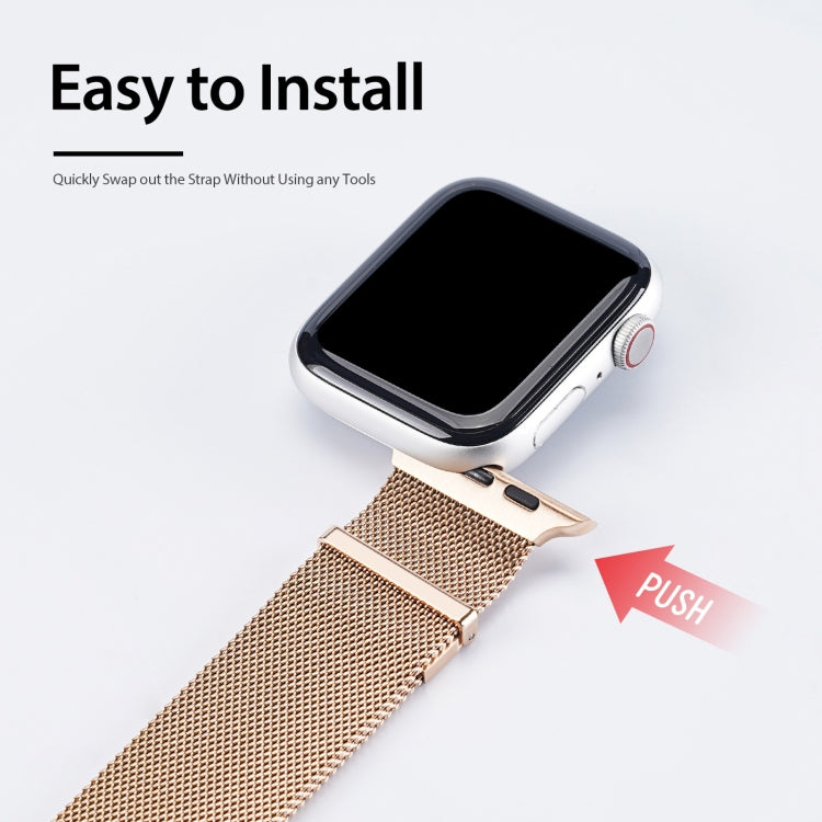 DUX DUCIS Milanese Watchband For Apple Watch Series 9&8&7 41mm / SE 3&SE 2&6&SE&5&4 40mm / 3&2&1 38mm(Gold) - free shipping - PMC TechLife - Order now!