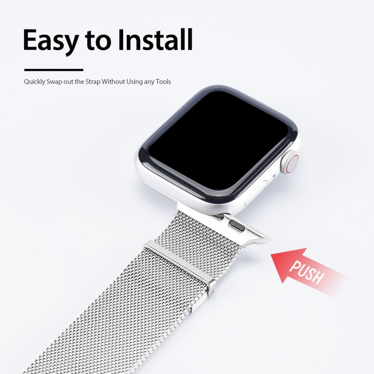 DUX DUCIS Milanese Watchband For Apple Watch Series 9&8&7 41mm / SE 3&SE 2&6&SE&5&4 40mm / 3&2&1 38mm(Silver) - free shipping - PMC TechLife - Order now!