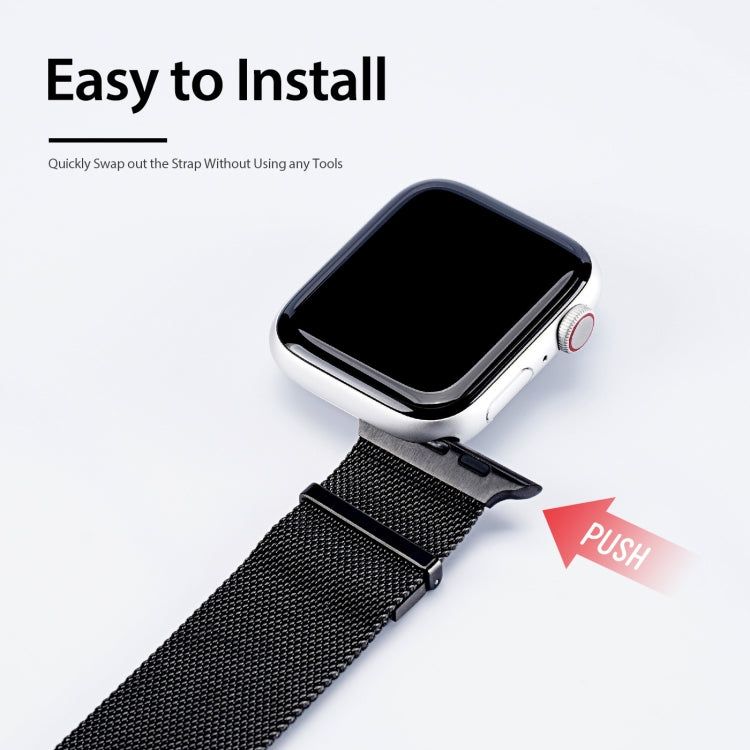 DUX DUCIS Milanese Watchband For Apple Watch Series 9&8&7 45mm / SE 3&SE 2&6&SE&5&4 44mm / 3&2&1 42mm(Black) - free shipping - PMC TechLife - Order now!