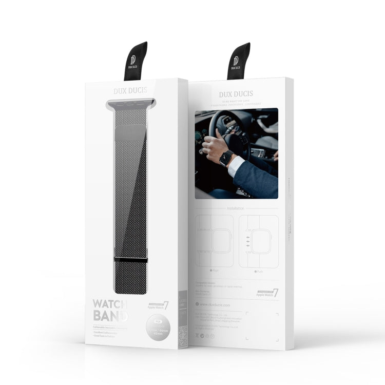 DUX DUCIS Milanese Watchband For Apple Watch Series 9&8&7 45mm / SE 3&SE 2&6&SE&5&4 44mm / 3&2&1 42mm(Black) - free shipping - PMC TechLife - Order now!