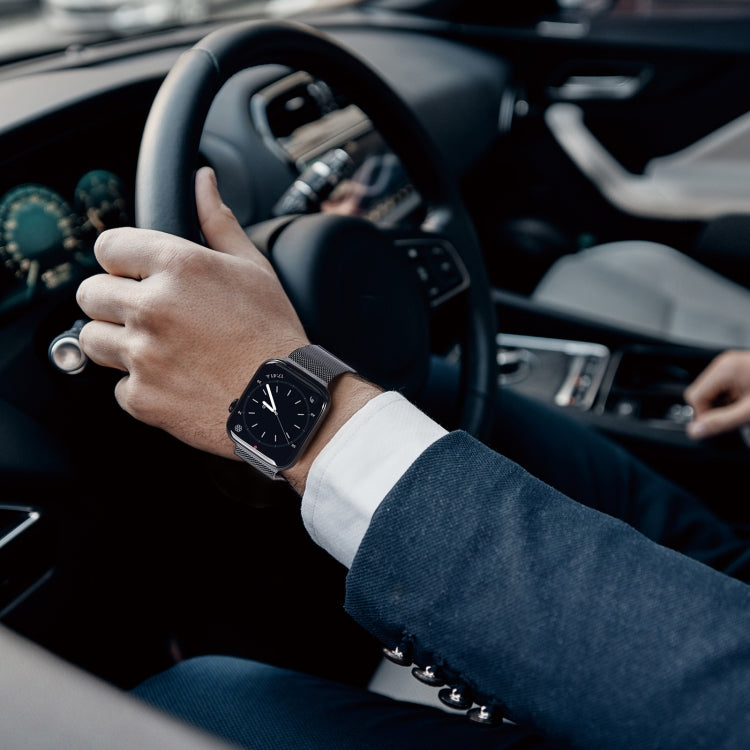 DUX DUCIS Milanese Watchband For Apple Watch Series 9&8&7 45mm / SE 3&SE 2&6&SE&5&4 44mm / 3&2&1 42mm(Gun Grey) - Watch Bands by DUX DUCIS | Online Shopping South Africa | PMC TechLife | Buy Now Pay Later Mobicred