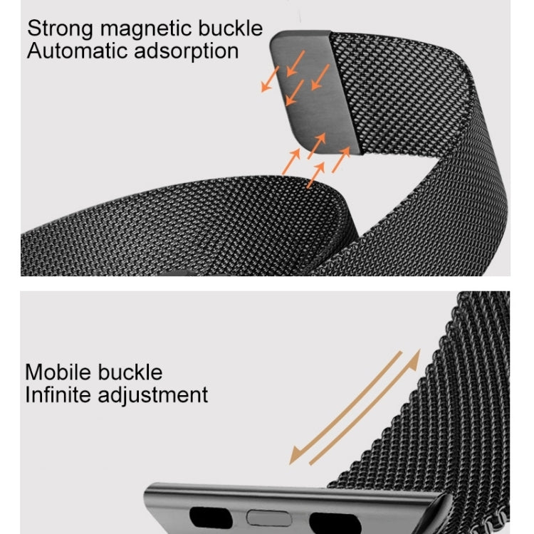 For Apple Watch Series 7 41mm / 6 & SE & 5 & 4 40mm / 3 & 2 & 1 38mm Mutural Milanese Stainless Steel Watch Band(Black) - free shipping - PMC TechLife - Order now!