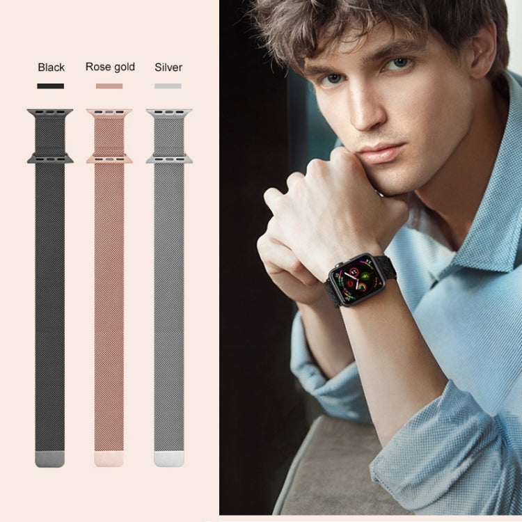 For Apple Watch Series 9&8&7 41mm / SE 3&SE 2&6&SE&5&4 40mm / 3&2&1 38mm Mutural Milanese Stainless Steel Watch Band(Silver) - Watch Bands by Mutural | Online Shopping South Africa | PMC TechLife | Buy Now Pay Later Mobicred