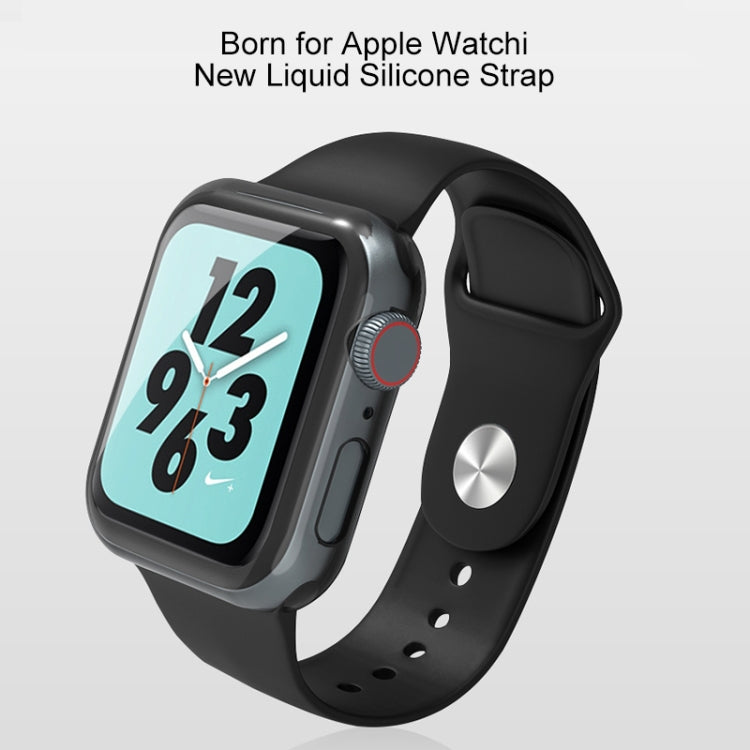 For Apple Watch Series 7 41mm / 6 & SE & 5 & 4 40mm / 3 & 2 & 1 38mm Mutural Liquid Silicone Watch Band(White) - Watch Bands by Mutural | Online Shopping South Africa | PMC TechLife | Buy Now Pay Later Mobicred