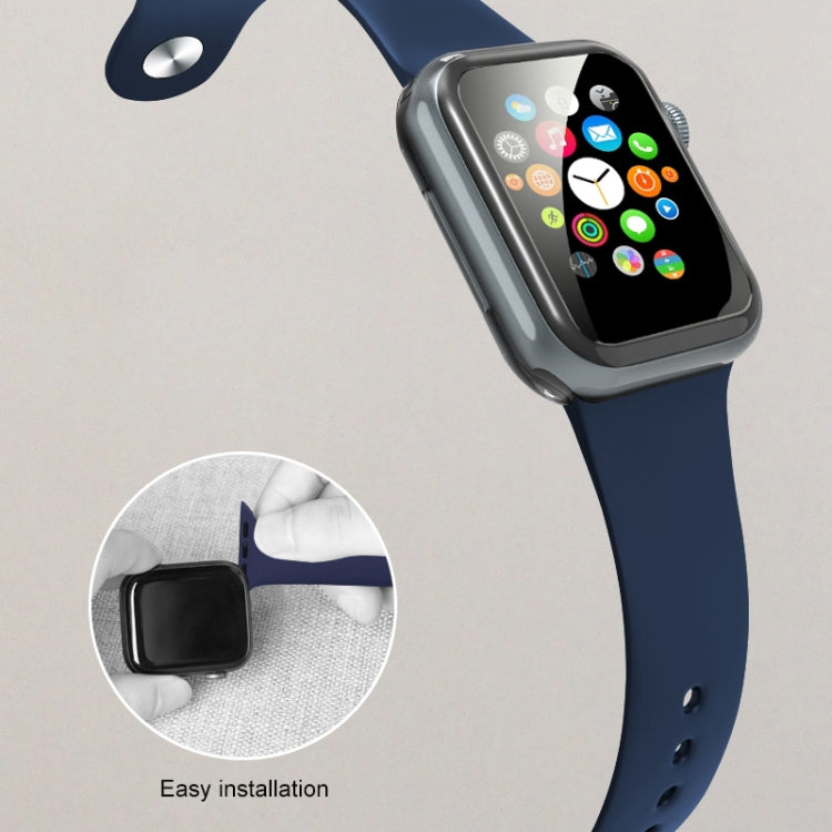 For Apple Watch Series 7 41mm / 6 & SE & 5 & 4 40mm / 3 & 2 & 1 38mm Mutural Liquid Silicone Watch Band(White) - Watch Bands by Mutural | Online Shopping South Africa | PMC TechLife | Buy Now Pay Later Mobicred