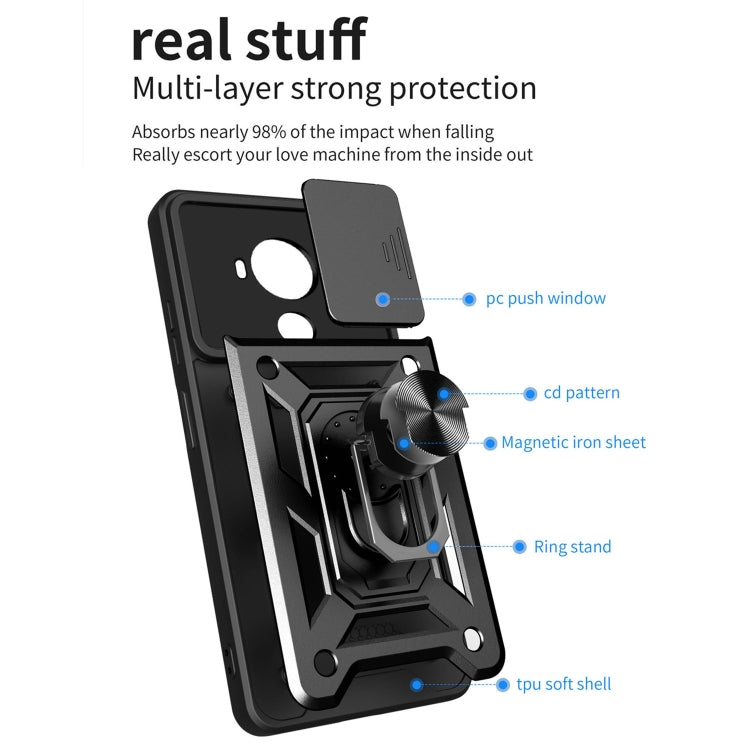 For Nokia C30 Sliding Camera Cover Design TPU+PC Phone Case(Black) - Nokia Cases by PMC TechLife | Online Shopping South Africa | PMC TechLife