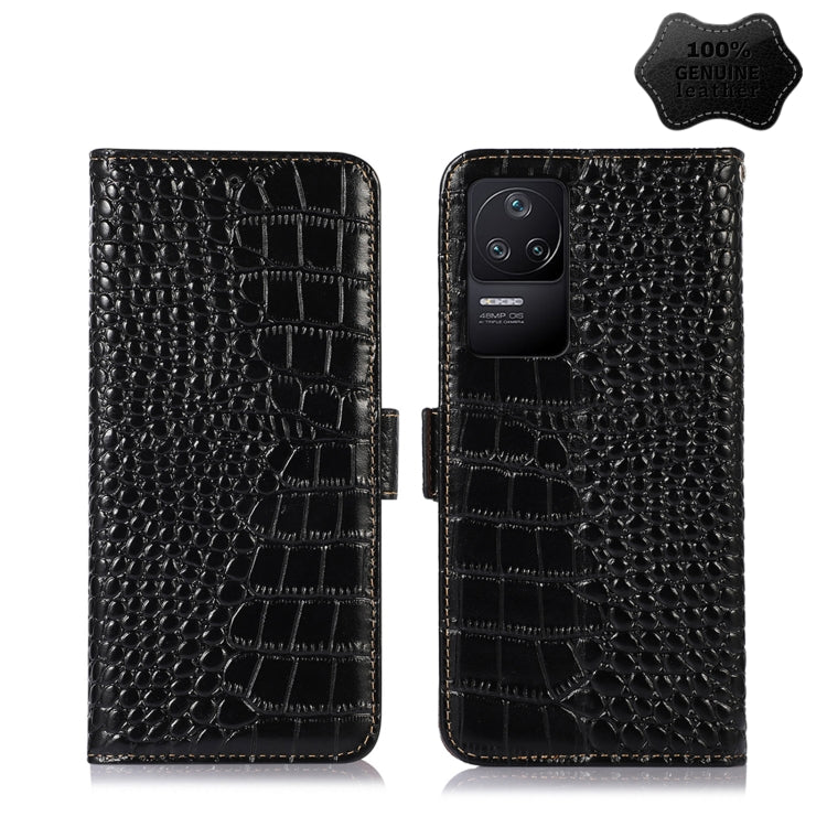 For Xiaomi Redmi K40S Crocodile Top Layer Cowhide Leather Phone Case(Black) - Xiaomi Cases by PMC TechLife | Online Shopping South Africa | PMC TechLife