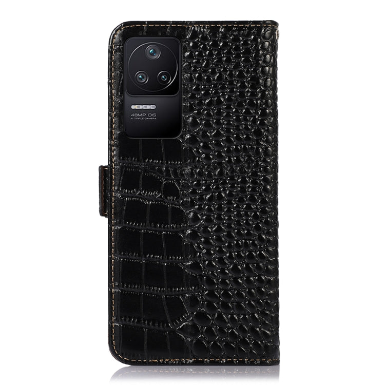For Xiaomi Redmi K40S Crocodile Top Layer Cowhide Leather Phone Case(Black) - Xiaomi Cases by PMC TechLife | Online Shopping South Africa | PMC TechLife