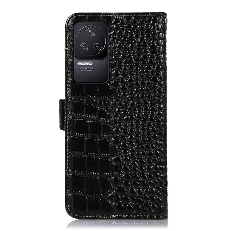 For Xiaomi Redmi K50 / K50 Pro Crocodile Top Layer Cowhide Leather Phone Case(Black) - Xiaomi Cases by PMC TechLife | Online Shopping South Africa | PMC TechLife