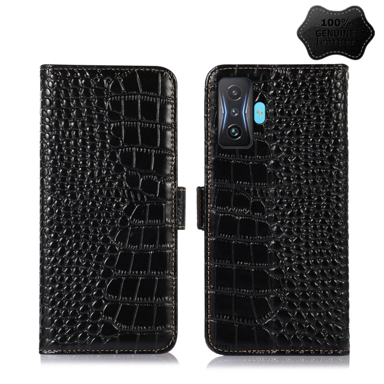 For Xiaomi Redmi K50 Gaming Crocodile Top Layer Cowhide Leather Phone Case(Black) - Xiaomi Cases by PMC TechLife | Online Shopping South Africa | PMC TechLife