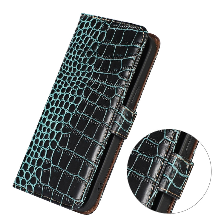 For Xiaomi Redmi Note 11 4G/11S 4G Global Crocodile Top Layer Cowhide Leather Phone Case(Green) - Xiaomi Cases by PMC TechLife | Online Shopping South Africa | PMC TechLife