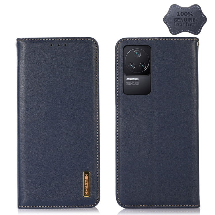 For Xiaomi Redmi K50 / K50 Pro KHAZNEH Nappa Top Layer Cowhide Leather Phone Case(Blue) - Xiaomi Cases by PMC TechLife | Online Shopping South Africa | PMC TechLife