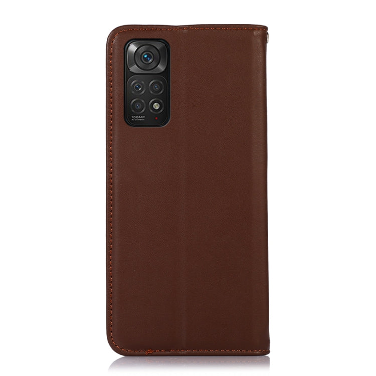 For Xiaomi Redmi Note 11 4G/11S 4G Global KHAZNEH Nappa Top Layer Cowhide Leather Phone Case(Brown) - Xiaomi Cases by PMC TechLife | Online Shopping South Africa | PMC TechLife