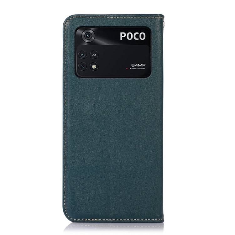 For Xiaomi Poco M4 Pro 4G KHAZNEH Nappa Top Layer Cowhide Leather Phone Case(Green) - Xiaomi Cases by PMC TechLife | Online Shopping South Africa | PMC TechLife